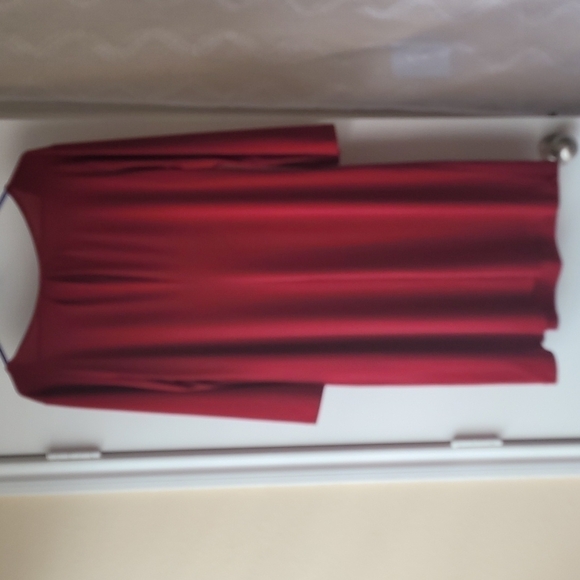 Enfocus Studio Plus Size Dress Size 16 Burgundy - Picture 2 of 7